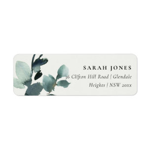 EUCALYPTUS GREEN GOLD FOLIAGE WATERVERF ADRES ETIKET