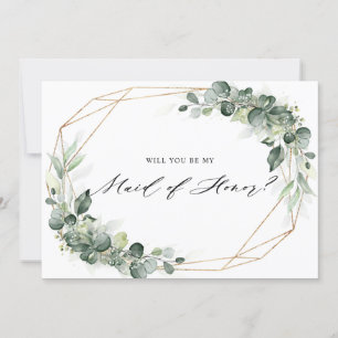 Eucalyptus Green Maid of Honor Invitation