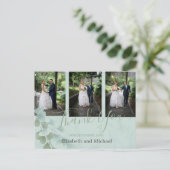 Eucalyptus Green Marble Elegant Weddenschap Bedank Briefkaart (Staand voorkant)