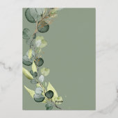 Eucalyptus Green Mariage or Foil Invitation (Verso)