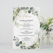 Eucalyptus Green Moderne Mariage géométrique Menu (Debout devant)