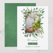 Eucalyptus Green Photo Faire-part de grossesse (Devant / Derrière)