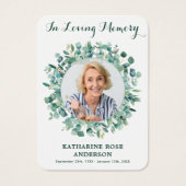 Eucalyptus Green Photo Funeral Prayer Card (Devant)