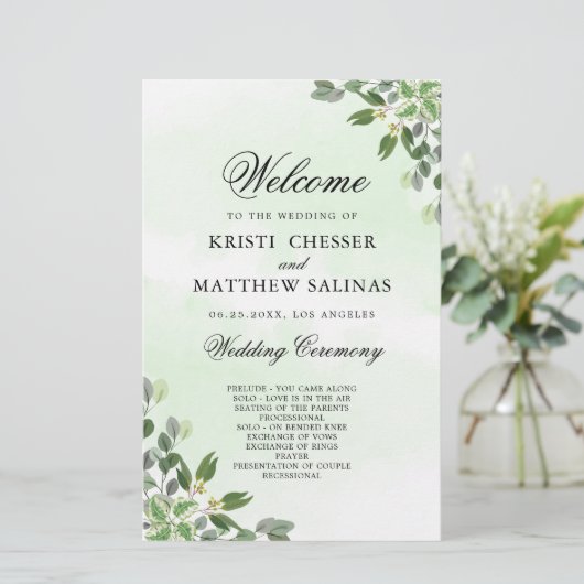 Eucalyptus Green Programmes De Mariage Succulents (Debout devant)