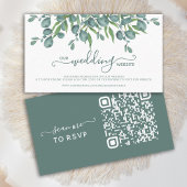 Eucalyptus Green QR Code Site Mariage Carte RSVP