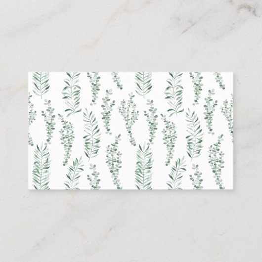 Eucalyptus Green Site Mariage Carte de code QR (Dos)