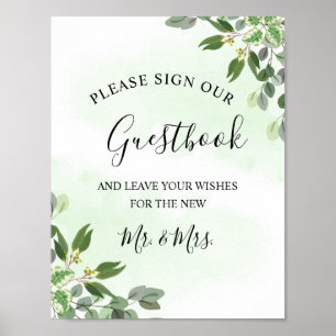 Eucalyptus Green Succulent Mariage Livre d'or