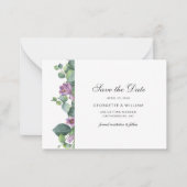 Eucalyptus Green Succulent Script Sla de datum op Notitiekaartje (Voorkant)