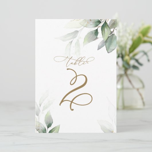 Eucalyptus Green Tableau 2 Mariage Numéro de table (Debout devant)