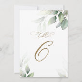 Eucalyptus Green Tableau 6 Mariage Numéro de table (Devant)