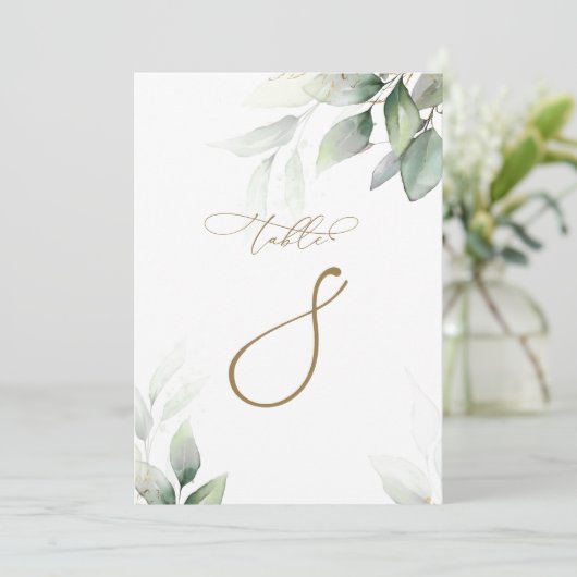 Eucalyptus Green Tableau 8 Mariage Numéro de table (Debout devant)