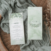 Eucalyptus Green Watercolor Menu Mariage