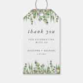 Eucalyptus Green Waterverf & Gold Wedding Cadeaulabel (Voorkant)