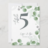 Eucalyptus Green Wedenery Party Numéro de table (Dos)