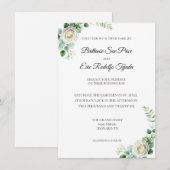 Eucalyptus Green White Flower Invitation Kaart (Voorkant / Achterkant)