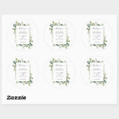Eucalyptus Green Wreath Weddenschap Bedankt Ronde Sticker (Vel)
