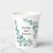 Eucalyptus greenary wedding paper cop papieren bekers (Voorkant)
