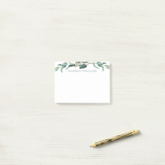 Eucalyptus Greenery Aangepast botanisch Post-it® Notes (Op bureau)