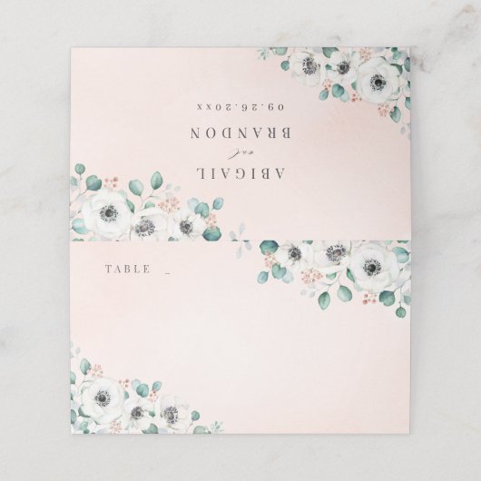 Eucalyptus Greenery anemone florale rustige bruilo (Buitenkant ongevouwen)