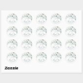 Eucalyptus Greenery Baby shower Hartelijk dank Ronde Sticker (Vel)