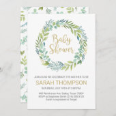 Eucalyptus Greenery Baby shower Invitation Aankondiging (Voorkant / Achterkant)