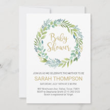Eucalyptus Greenery Baby shower Invitation