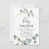 Eucalyptus Greenery Baby shower Invitation Kaart (Voorkant)