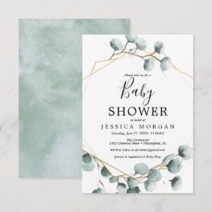 Eucalyptus Greenery Baby shower Invitation Kaart
