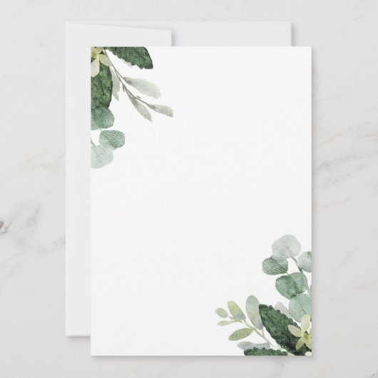 Eucalyptus Greenery Baby shower Invitation Kaart (Achterkant)