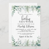 Eucalyptus Greenery Baby Shower Kaart (Voorkant / Achterkant)