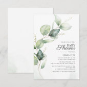 Eucalyptus Greenery Baby shower Kaart (Voorkant / Achterkant)
