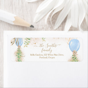 Eucalyptus Greenery Baby shower Return Address Etiket