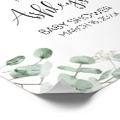Eucalyptus Greenery Baby shower Welkom Poster (Hoek)