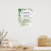 Eucalyptus Greenery Best Day Weddenschap Poster (Keuken)
