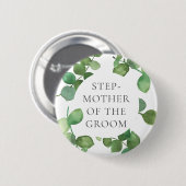 Eucalyptus Greenery Boho Floral Wedding Name Ronde Button 5,7 Cm (Voorkant /achterkant)