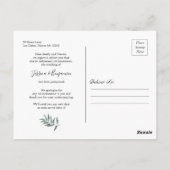 Eucalyptus Greenery Boho Script Wijzig de datum Briefkaart (Achterkant)