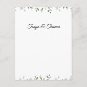 Eucalyptus Greenery Border Zwart Trouwdetails Informatiekaartje (Achterkant)