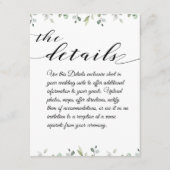 Eucalyptus Greenery Border Zwart Trouwdetails Informatiekaartje (Voorkant)