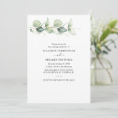Eucalyptus Greenery Botanical All in One Weddensch Kaart (Staand voorkant)