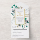 Eucalyptus Greenery Botanical Garden Wedding All In One Uitnodiging (Binnen)