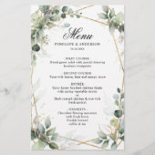 Eucalyptus Greenery Botanical Geometric Menu (Voorkant)