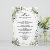 Eucalyptus Greenery Botanical Geometric Menu (Staand voorkant)