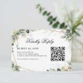 Eucalyptus Greenery Botanical Geometric Wedding RS RSVP Kaartje (Staand voorkant)