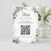 Eucalyptus Greenery Botanical Geometric Wedding RS RSVP Kaartje (Staand voorkant)