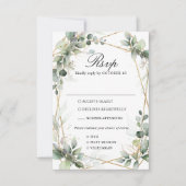 Eucalyptus Greenery Botanical Geometric Wedding RS RSVP Kaartje (Voorkant)