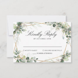 Eucalyptus Greenery Botanical Geometric Wedding RS RSVP Kaartje