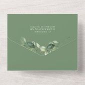 Eucalyptus Greenery Botanical Modern Wedding All In One Uitnodiging (Achterkant)