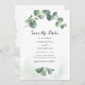 Eucalyptus Greenery Botanical Save The Date (Voorkant / Achterkant)