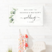 Eucalyptus Greenery Botanical Script Wedding Spandoek (Insitu)