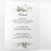 Eucalyptus Greenery Botanical Wedding Invitation Drieluik Programma (Binnenzijde eerst)
